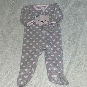 (2 for $10) carters 3-6 months fuzzy cat footie / sleeper 🐱